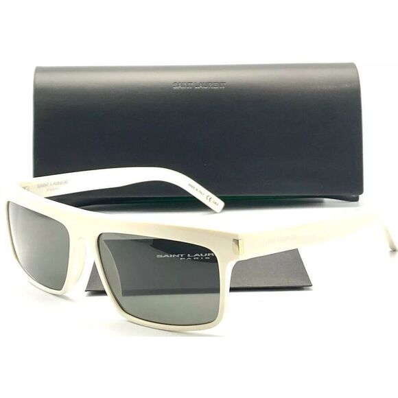 NEW SAINT LAURENT SL246 003 IVORY AUTHENTIC SUNGLASSES 57-15 140 W/CASE ITALY - Picture 1 of 4